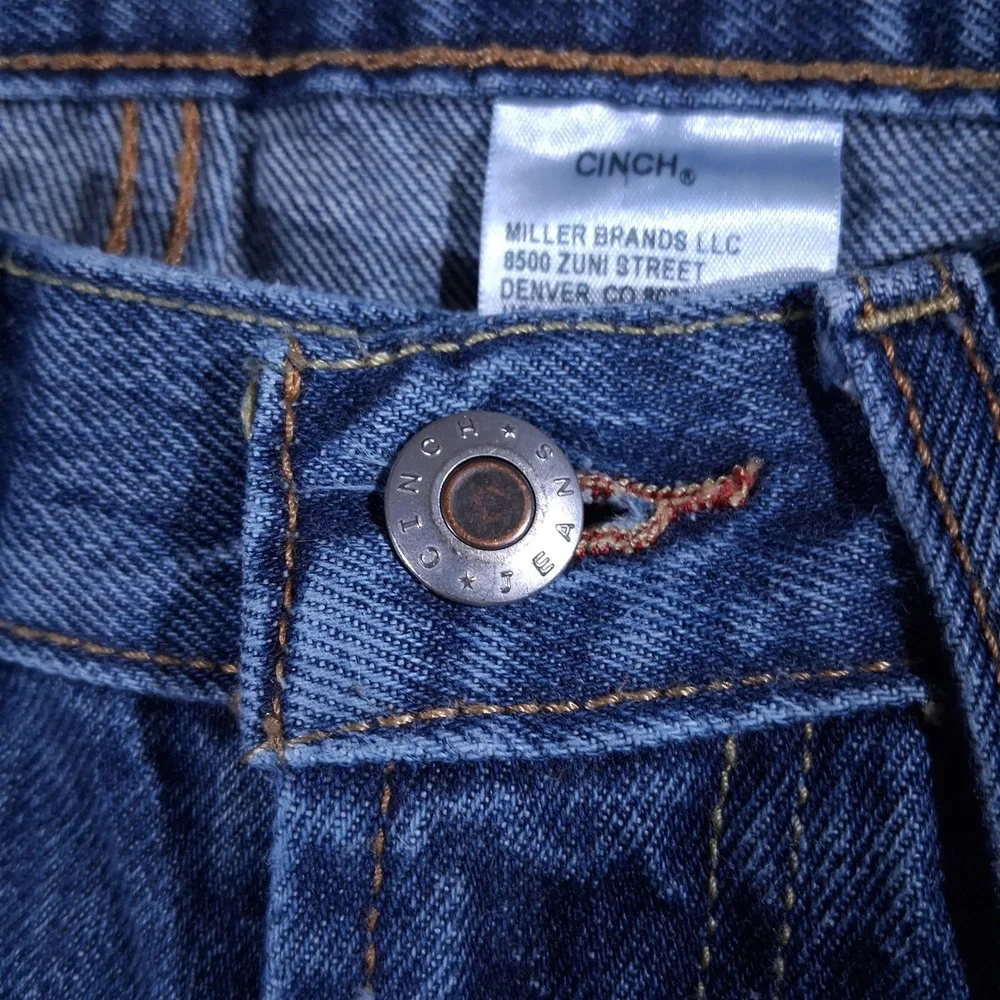 Cinch Up Mens Straight Leg Jeans Med Wash Blue Cotton Denim 31x32 (Fits 32x32)